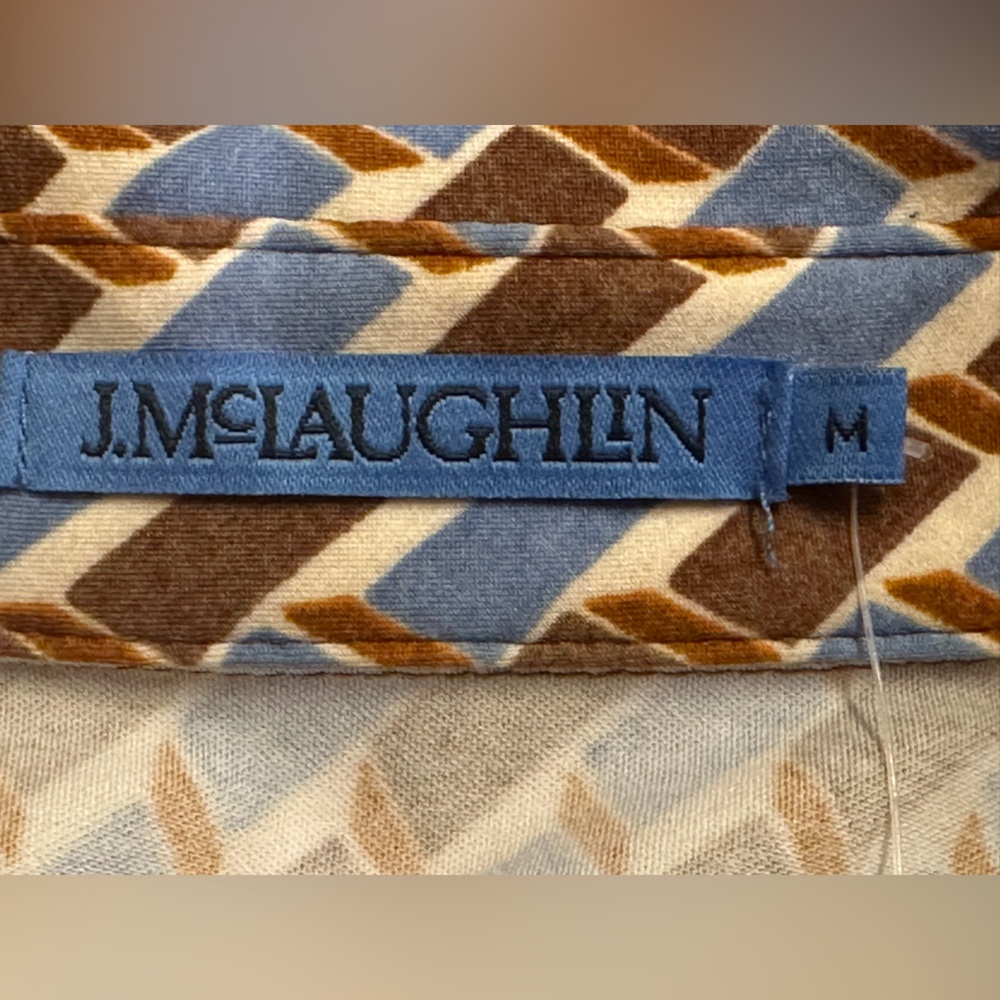 J. McLaughlin Brown/Denim Blue Brynn Dress, Size Medium. - Picture 5 of 11